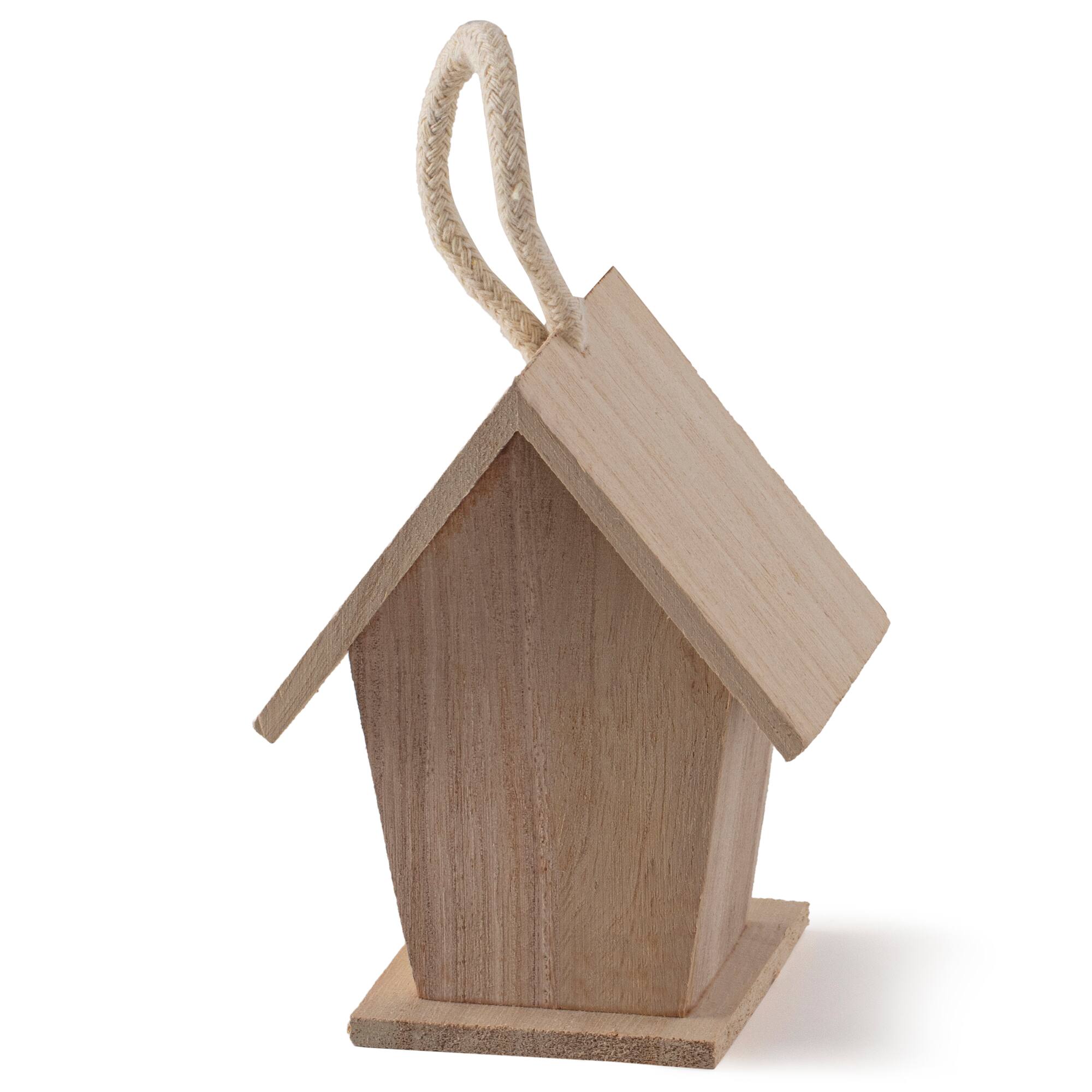 12 Pack: 4" Traditional Wood Birdhouse by Make Market®